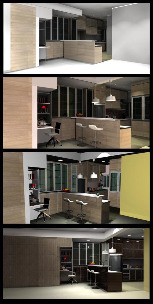 3D Designed Full Set Kitchen Cabinet